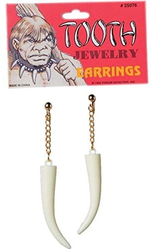 Stone Age Style Sabre Tooth Earrings