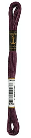 Anchor Sticktwist 4635000-00873 aubergine Stickgarn, 100 % Baumwolle
