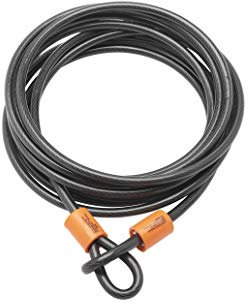 Burg-Wachter Sterling 129C 12mm x 9m Double Loop Vinyl Coated Multi-Stranded Braided Steel Cable with Self Coiling-Black