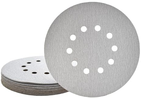 MioTools Shark Schleifscheiben 225 mm, 10-Loch (25 Stk.) K120 | f. Trockenbauschleifer, Normalkorund, Klettbefestigung