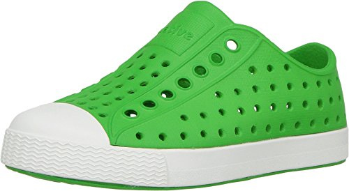 Native Shoes Jefferson Kids Slip-On Sneaker, Grasshopper Green/Shell White, 6 Toddler