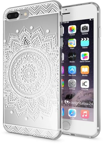 NALIA Handyhülle für iPhone 8 Plus / 7 Plus - Hülle, Circle Flowers