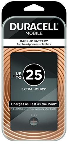 Duracell Mobile +25 Hour Portable Charger External Battery Powerbank (3400 mAh) for iPhone6/6 Plus, iPad, Samsung Galaxy S7, S6 and more