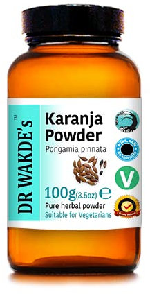 DR WAKDE'S Karanja Powder (Pongamia pinnata) - 100g (3.5oz) | Pure, Raw & Dried Powder | Ayurvedic Herb | Vegan | Nothing Added, Nothing Removed | Same Day Dispatch