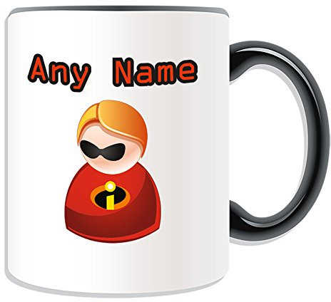 UNIGIFT Personalised Gift - Mr Incredible Mug (Icon Design Theme, Colour Options) - Any Name/Message on Your Unique - Hero