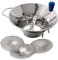 LOUIS TELLIER - Moulin à Légumes Manuel en Inox - Professionnel - 3 Grilles Incluses - Productivité (1,5 kg/minute) - Soupes, Purée, Compotes, Coulis – Robuste – 31x31x25cm - Fabriqué en France
