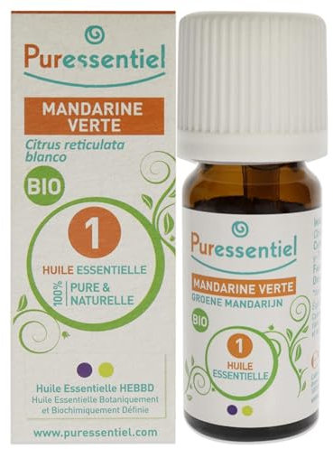 Puressentiel - Huile Essentielle Mandarine Verte - Bio - 100 pourcent pure et naturelle - HEBBD - 10 ml
