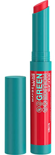 Maybelline New York Pflegender Lippenstift mit glänzendem Finish, Vegane Formel mit natürlichen Inhaltsstoffen, Green Edition Balmy Lip Blush, Nr. 004 Flare, 1 Stück