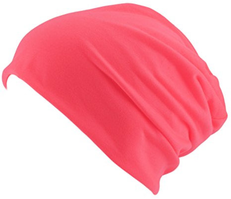 Oblique Unique Neonfarbene Long Beanie XXL Mütze Slouch Trend Damen Herren (Neon Rosa)