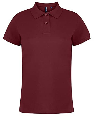 Asquith & Fox Women's Women's Polo Regular Fit Short Sleeve Polo Shirt, Red (Burgundy 000), 10 (Manufacturer Size:Small)