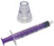 24 X 3ML QUALICARE ORAL ENTERNAL MEDICINE BABY ELDERLY DOSAGE NON-STERILE LATEX FREE DISPOSABLE PURPLE SYRINGES WITH BOTTLE ADAPTER