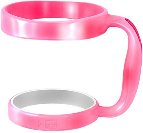 F-32 Color Handle Available for 30oz or 20oz YETI Rambler, RTIC, Ozark Trail, SIC Cup Tumbler & More - 16 Colors - Seafoam/Deep Blue Wine Gray Purple Orange Red Green & More (30OZ, HOT Pink (NEON))