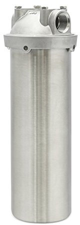 Wasserfiltergehäuse aus Edelstahl V2A mit Wandhalterung