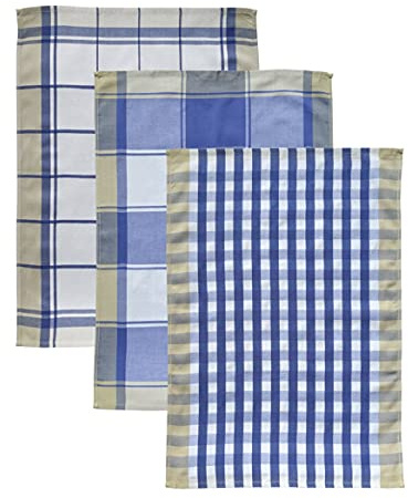 Dyckhoff 02902 99 900 Geschirrtücher Karo blau/3st.