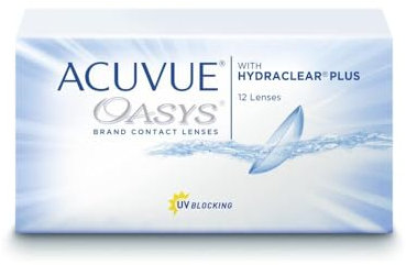 ACUVUE OASYS 2-Wochen-Kontaktlinsen für Tag und Nacht mit -6.00 dpt und BC 8.4 – UV Schutz, Austrocknungsschutz und extrem Komfortables Tragegefühl – 12 Linsen