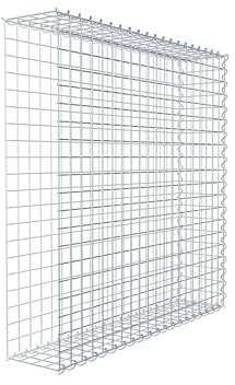 GABIONA - Gabione 100 x 100 x 20 cm - Gabionenkorb mit Maschenweite 5x5 cm - Anbau-Korb Typ 2 (ohne Stirngitter)
