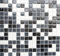 Mosaik Quadrat mix weiß/grau/schwarz Glasmosaik mit Effekt Spots Fliesenspiegel, Mosaikstein Format: 20x20x4 mm, Bogengröße: 327x305 mm, 10 Bögen