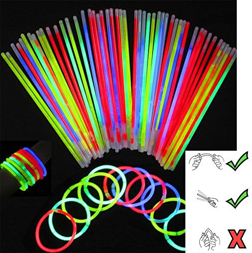 Glow Sticks Party Pack 100Pcs - Glow in The Dark Party Supplies Neon Glowsticks For Adults – Rave Dance Party Bracelets-Necklaces- Neon Accessories Halloween Party Decorations Kids Party Favors