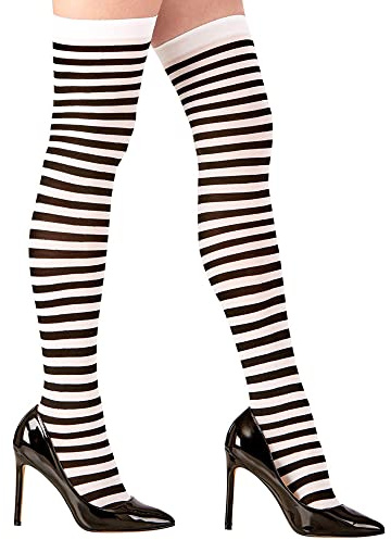 W WIDMANN MILANO Party Fashion - Gestreifte Overknee, 70 DEN, Karneval, Mottoparty