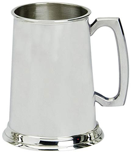 I LUV LTD Zinnkrug Handgefertigt 1pt Einfaches Design Traditionelle Form Glassockel