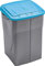 M-Home | Poubelle de Tri Sélectif | Plastique | Argenté + Couvercle Bleu Ciel | 36,5 x 36 x 51 cm / 45 L | ECOBIN COLOR 45 | PLS8082-83