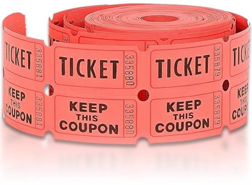 Double Roll of Raffle Tickets, 500ct (Colors May Vary)