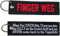 Patch FINGER WEG BIKER Motorrad gestickter Schlüsselanhänger Keychain Aufnäher