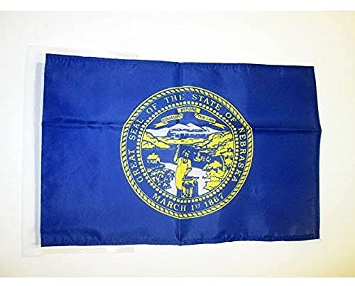 AZ FLAG - Flagge Nebraska - 45x30 cm Mit Kordel - Bundesstaat Nebraska Fahne 30 x 45 cm - Flaggen