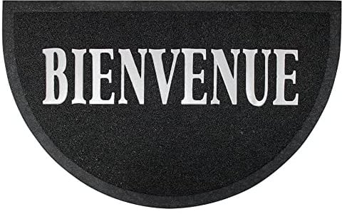 douceur d 'intérieur Tappeto decorativo da ingresso a mezzaluna in PVC, PVC, nero / grigio, 45x1x75 cm