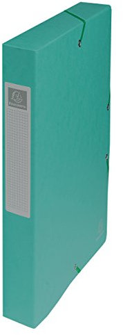 Exacompta - Réf. 50403E - 1 boite de classement avec élastiques Exabox - en carte lustrée 600g/m2 - Dos 4 cm - dimensions 25 x 33 cm - pour documents A4 - couleur vert - livrée montée