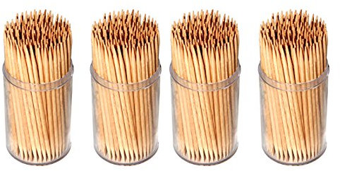 Invero® 600 x Pack of Party Bamboo Wooden Cocktail Sticks Toothpicks Tooth Picks for Desserts Parties, Office, Home, & Dental Hygiene | Eco Friendly and Odor Free