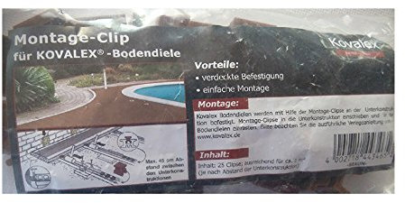 Kovalex Montage-Clip - Montageklemme für die WPC Terrassendiele - braun - 25 Stück