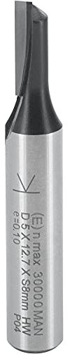ENT 10046 Nutfräser HW, Schaft (S) 8 mm, Durchmesser (D) 5 mm, NL 12,7 mm, Z1, SL 32 mm, GL 50 mm