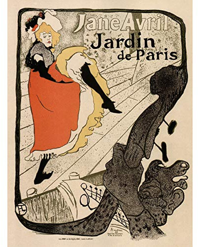 Bumblebeaver Gardens Paris Jane Avril Toulouse- Lautrec France Vintage Poster Art Print Garten Frankreich Jahrgang Kunstdruck