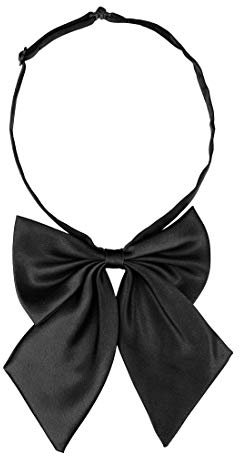 sourcing map Damen Einstellbare feste Farbe Schleifer Halter Hals Bogen Krawatte Schwarz Einheitsgröße