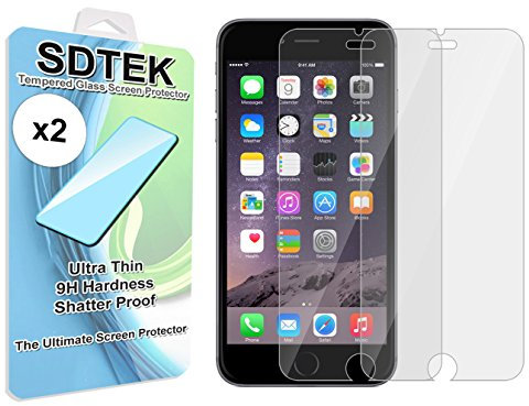 SDTEK *2 Pack Screen Protector Compatible with iPhone SE 2022/2020, iPhone 7/8 / 6s / 6, Tempered Glass Premium Screen Guard