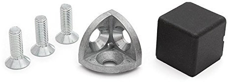 Eckverbinder 30 B-Typ Nut 8 eckig. Mit Befestigungssatz & Abdeckkappe eckig