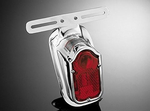 GZM E-Mark Rücklicht Tombstone verchromt für Harley und Custom, Rot, Incandescent, Motorrad, Rückleuchten