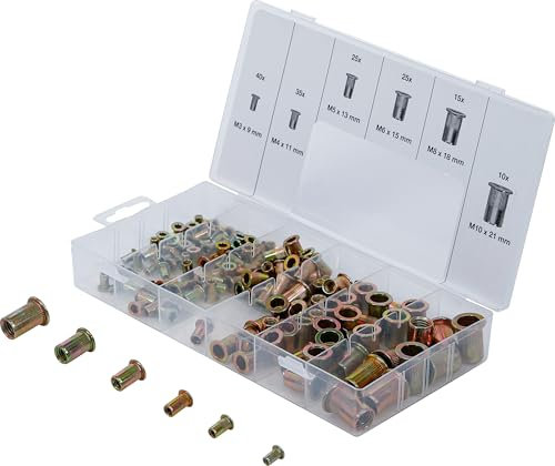 BGS 14126 | Assortiment d’écrous rivets | acier galvanisé | 150 pièces