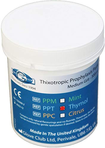 Glove Club Ltd Prophy Paste Thixotropic Thymol 300gram Medium Grit Pink Teeth Polishing Cleaning Stain Removal