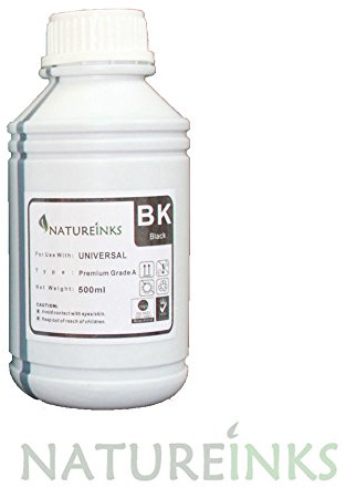500ml Universal Premium Black dye Refill Printer Ink Bottles kit for Refillable cartridge or CISS system by Natureinks