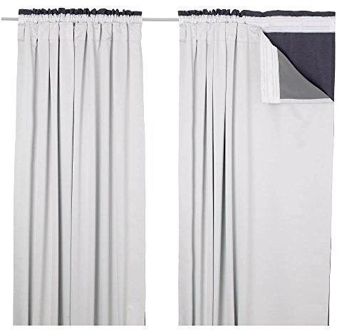 Rayyan Linen Verdunkelungsvorhang inlusive Haken, Größe (B x L): 116,8 x 228,6 cm, für alle Arten von Vorhänge, vorgefertigtes 3-faches Futter mit Gardinenband, Sonnenlicht-reflektierende Beschichtung