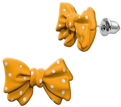 Soul-Cats Ohrstecker Schleife Schleifenohrringe Ohrringe Retro Rockabilly Gothic, Farbe: gelb
