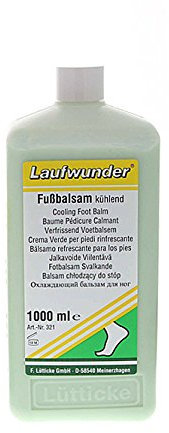Laufwunder Fußbalsam kühlend pflegende Deocreme mit Menthol und Kampfer, 1000 ml