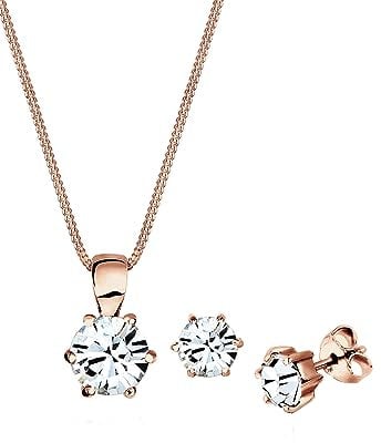Elli Set da Donna in Argento 925 con Cristallo Bianco Brillante