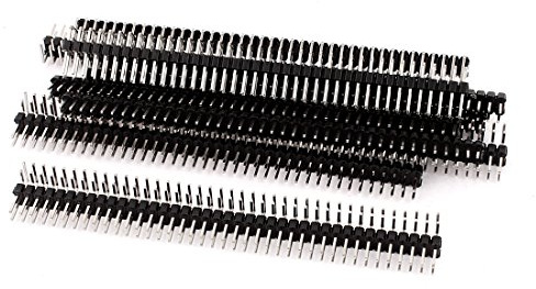 sourcing map 10Stk 40 Stift 2,54mm Zweireihige Recht Winklige PCB Stift | Leiste mit Stift