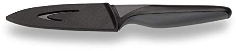 Echtwerk Edelstahl Schälmesser, Gemüsemesser, Obstmesser, hohe Schneidfestigkeit, Klingenschutz, ergonomischer Griff, BlackSteel, Klingenlänge 9 cm, Schwarz