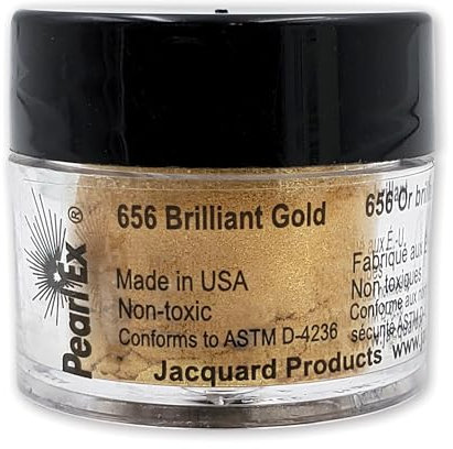 Jacquard Pearl Ex Pigmentpulver, 3 g, Brilliant Gold, Loses Glimmerpulver für Epoxidharz, Aquarelle, Kalligraphie-Tinte und Ton, Epoxid-Pigmentpulver, Epoxidharzfarbe
