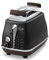 De'Longhi Toaster Icona Vintage CTOV2103.BK - 2-Schlitz-Toaster mit Brötchenaufsatz, Edelstahl in elegantem Retro Look mit Chrom-Details, schwarz