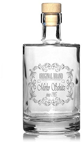 FORYOU24 Edle Whiskeykaraffe mit Gravur Original Whisky-Flasche graviert Vatertag Geburtstag Geschenkidee